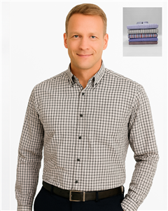 040 - Camisa Escocesa Algodón Poliester Manga Larga